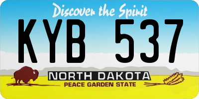 ND license plate KYB537