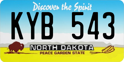 ND license plate KYB543