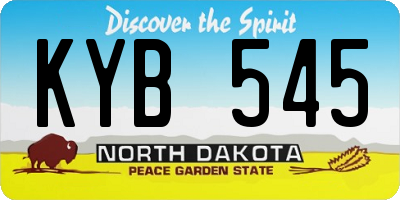 ND license plate KYB545
