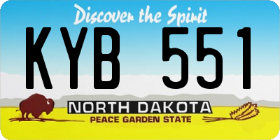 ND license plate KYB551