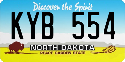 ND license plate KYB554