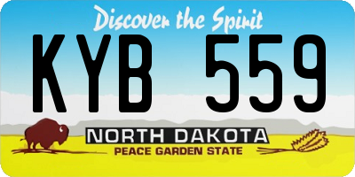 ND license plate KYB559