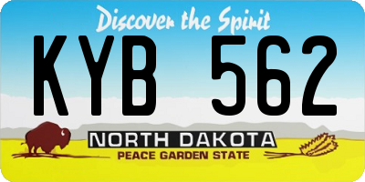 ND license plate KYB562
