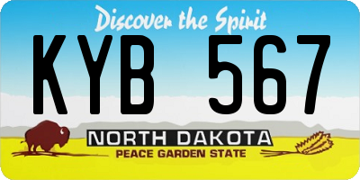 ND license plate KYB567