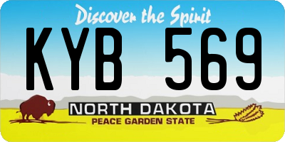 ND license plate KYB569