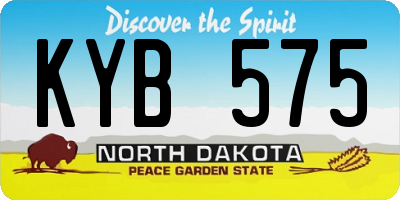 ND license plate KYB575