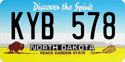 ND license plate KYB578