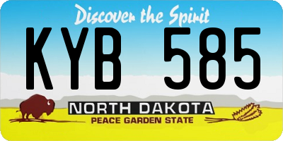 ND license plate KYB585