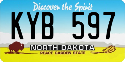 ND license plate KYB597