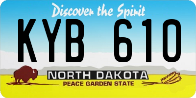 ND license plate KYB610