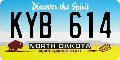 ND license plate KYB614