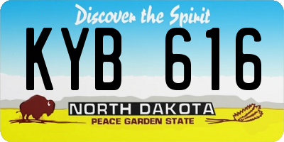 ND license plate KYB616