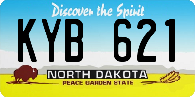 ND license plate KYB621