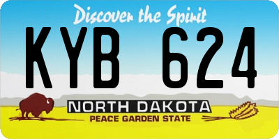 ND license plate KYB624