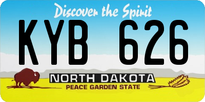 ND license plate KYB626
