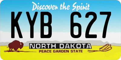 ND license plate KYB627