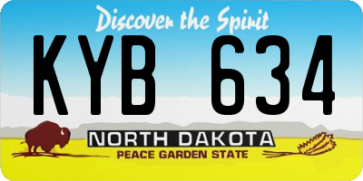 ND license plate KYB634