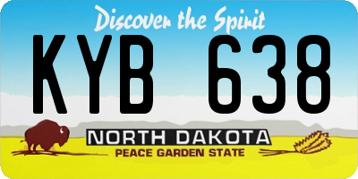 ND license plate KYB638
