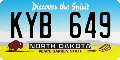 ND license plate KYB649