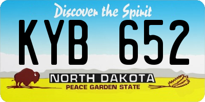 ND license plate KYB652