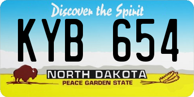 ND license plate KYB654