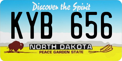 ND license plate KYB656