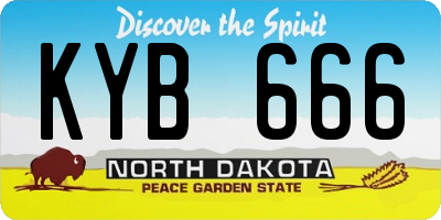 ND license plate KYB666