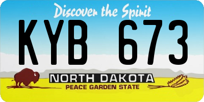 ND license plate KYB673
