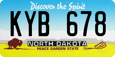 ND license plate KYB678