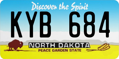 ND license plate KYB684