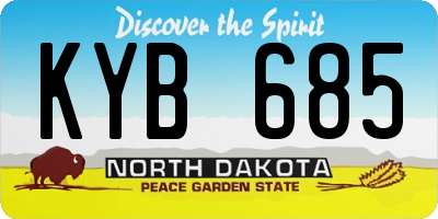 ND license plate KYB685