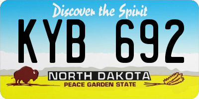 ND license plate KYB692