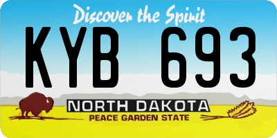 ND license plate KYB693