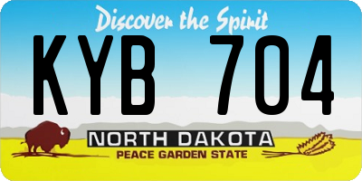 ND license plate KYB704