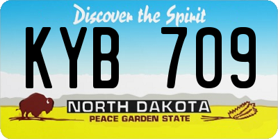 ND license plate KYB709