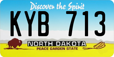 ND license plate KYB713
