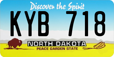 ND license plate KYB718