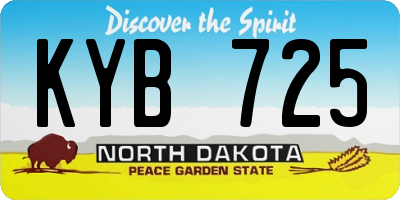 ND license plate KYB725
