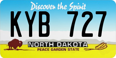 ND license plate KYB727