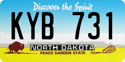 ND license plate KYB731