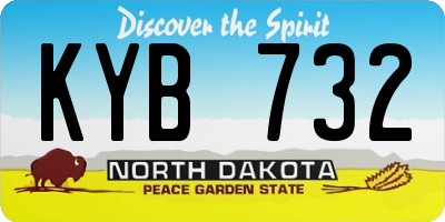 ND license plate KYB732