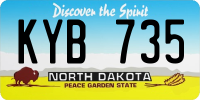 ND license plate KYB735