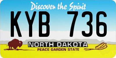 ND license plate KYB736