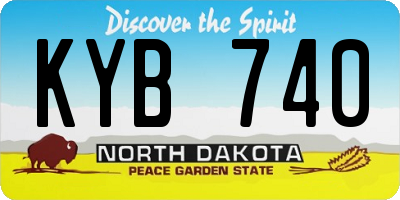 ND license plate KYB740