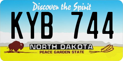 ND license plate KYB744