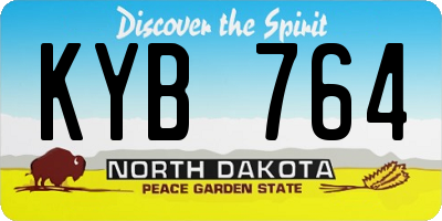 ND license plate KYB764