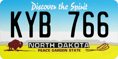 ND license plate KYB766
