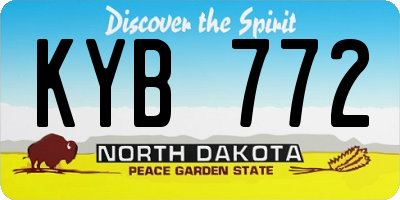 ND license plate KYB772