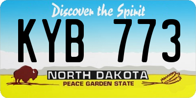 ND license plate KYB773