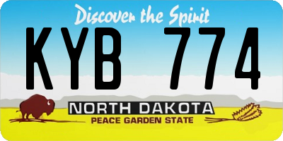 ND license plate KYB774